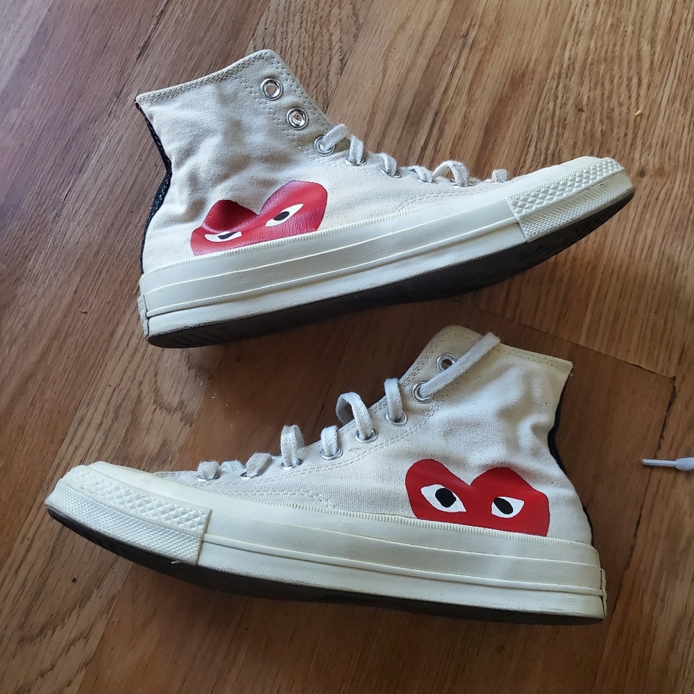 Converse Hightop X Comme Des Garcon Sneakers, Size 9 Womens, 7 Men